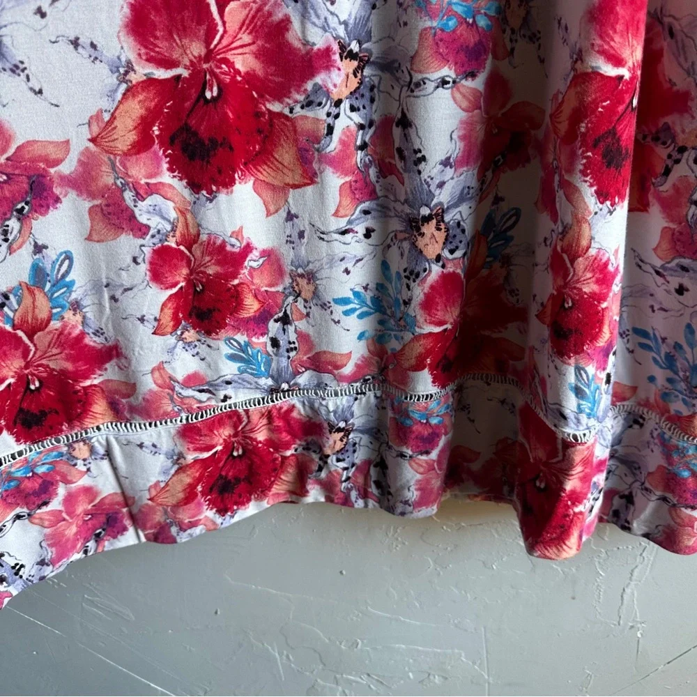 Soft Bamboo Knit Floral Lounge Dress Comfy Casual Cottagecore Soft Girl Stretchy
